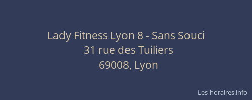Lady Fitness Lyon 8 - Sans Souci