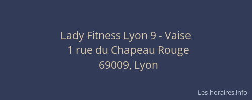Lady Fitness Lyon 9 - Vaise