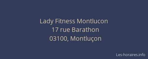 Lady Fitness Montlucon