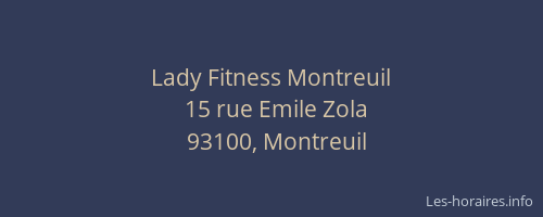 Lady Fitness Montreuil