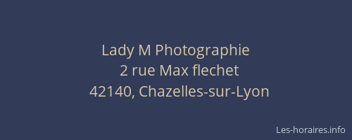 Lady M Photographie