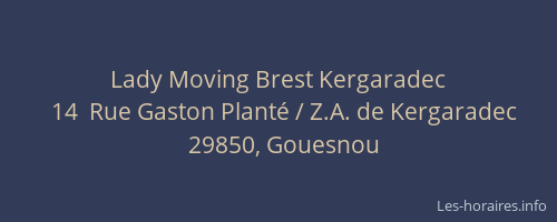 Lady Moving Brest Kergaradec