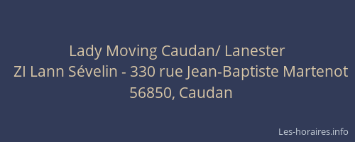Lady Moving Caudan/ Lanester