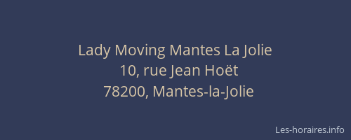 Lady Moving Mantes La Jolie