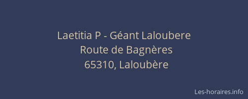 Laetitia P - Géant Laloubere