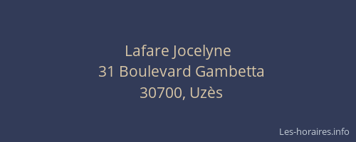 Lafare Jocelyne