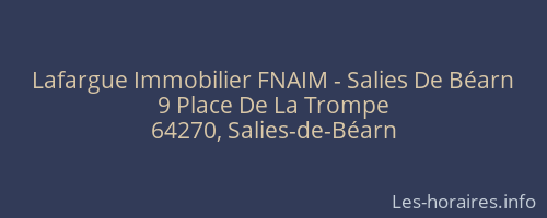 Lafargue Immobilier FNAIM - Salies De Béarn