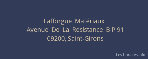 Lafforgue  Matériaux