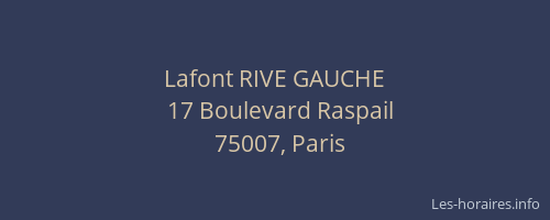 Lafont RIVE GAUCHE