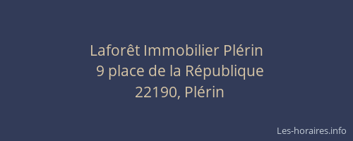 Lafor&ecirc;t Immobilier Pl&eacute;rin