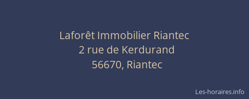 Lafor&ecirc;t Immobilier Riantec