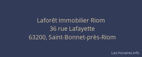 Lafor&ecirc;t Immobilier Riom