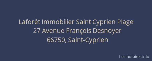 Lafor&ecirc;t Immobilier Saint Cyprien Plage