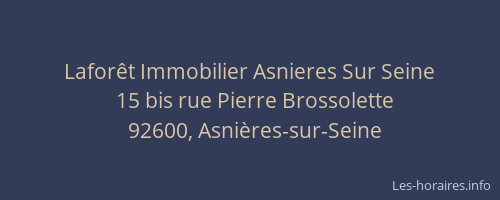 Laforêt Immobilier Asnieres Sur Seine