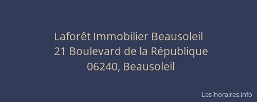 Laforêt Immobilier Beausoleil