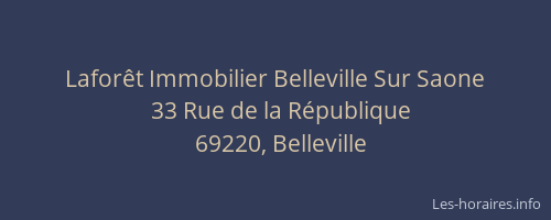 Laforêt Immobilier Belleville Sur Saone