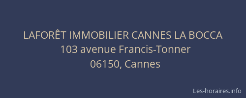 LAFORÊT IMMOBILIER CANNES LA BOCCA