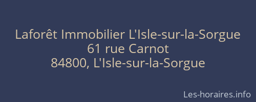 Laforêt Immobilier L'Isle-sur-la-Sorgue
