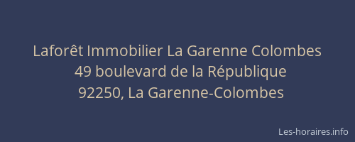 Laforêt Immobilier La Garenne Colombes