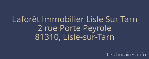 Laforêt Immobilier Lisle Sur Tarn