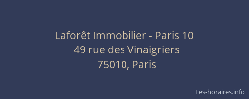 Laforêt Immobilier - Paris 10