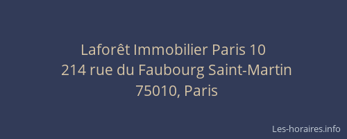 Laforêt Immobilier Paris 10
