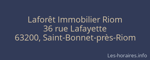 Laforêt Immobilier Riom