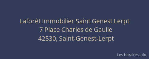 Laforêt Immobilier Saint Genest Lerpt