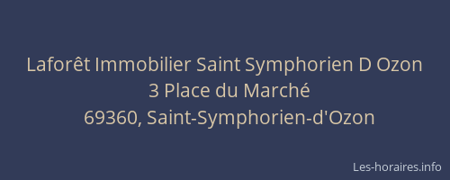 Laforêt Immobilier Saint Symphorien D Ozon
