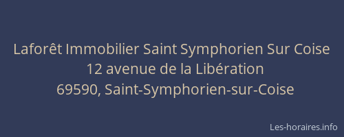 Laforêt Immobilier Saint Symphorien Sur Coise