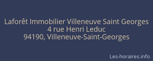 Laforêt Immobilier Villeneuve Saint Georges