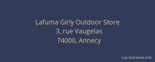 Lafuma Girly Outdoor Store