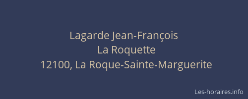 Lagarde Jean-Fran&ccedil;ois