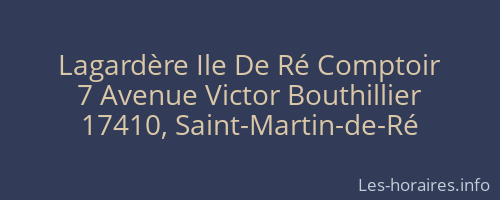 Lagardère Ile De Ré Comptoir