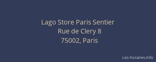 Lago Store Paris Sentier