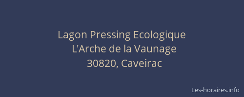 Lagon Pressing Ecologique