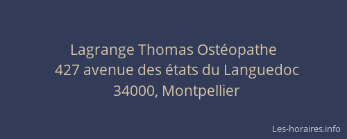 Lagrange Thomas Ostéopathe
