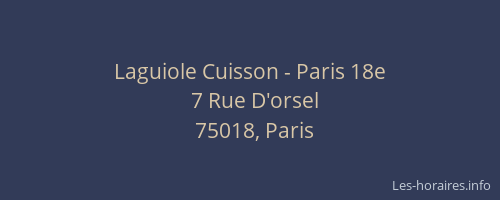 Laguiole Cuisson - Paris 18e