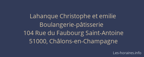 Lahanque Christophe et emilie Boulangerie-pâtisserie