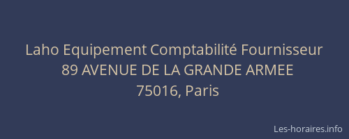 Laho Equipement Comptabilité Fournisseur
