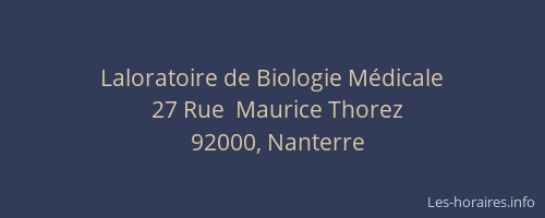 Laloratoire de Biologie Médicale