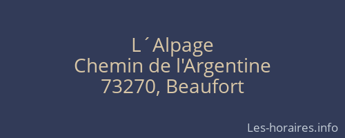 L´Alpage