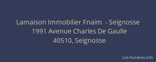 Lamaison Immobilier Fnaim  - Seignosse