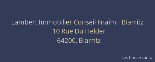 Lambert Immobilier Conseil Fnaim - Biarritz