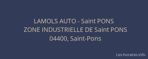 LAMOLS AUTO - Saint PONS