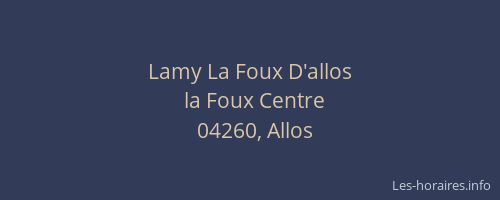 Lamy La Foux D'allos