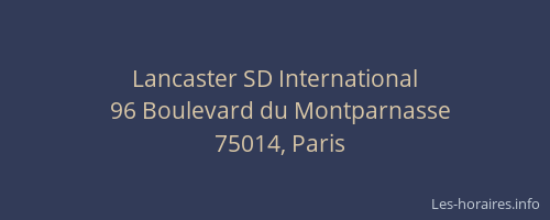 Lancaster SD International