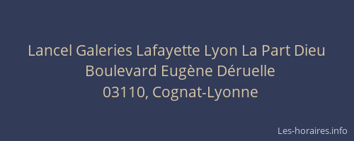 Lancel Galeries Lafayette Lyon La Part Dieu