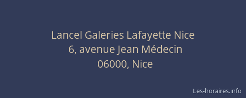 Lancel Galeries Lafayette Nice