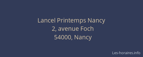 Lancel Printemps Nancy